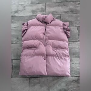 BUCKETLIST Dusty Pink Ruffle-Sleeve Puffer Vest